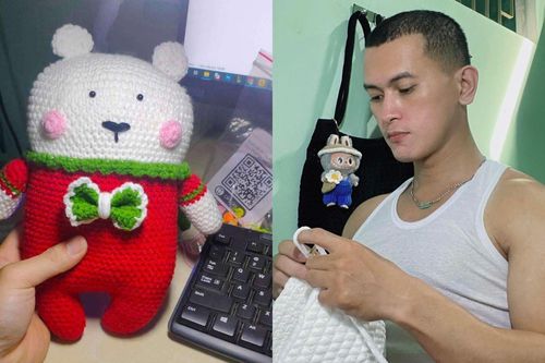 Chàng trai lực lưỡng 'hot' trên TikTok với tài móc len đến con gái cũng thua