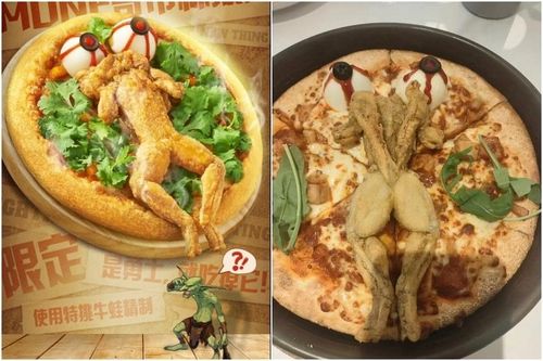 Pizza nhân ếch nguyên con 'gây bão mạng'