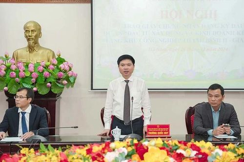 Hà Nam trao giấy phép đầu tư hơn 2.600 tỷ đồng vào Dự án Khu Công nghiệp Thanh Bình II