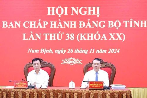 Ban chấp hành Đảng bộ tỉnh Nam Định tổ chức hội nghị lần thứ 38 khóa XX