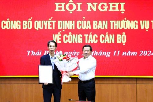 Điều động, bổ nhiệm Phó Trưởng ban Tổ chức Tỉnh ủy Thái Bình