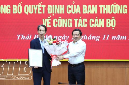 Công bố quyết định của Ban Thường vụ Tỉnh ủy Thái Bình về công tác cán bộ