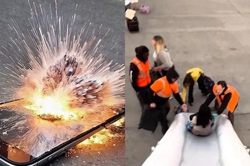 Điện thoại nổ, ghế máy bay bốc cháy, hành khách náo loạn tìm cách thoát thân