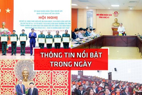 Nghệ An: Thông tin nổi bật ngày 26/11