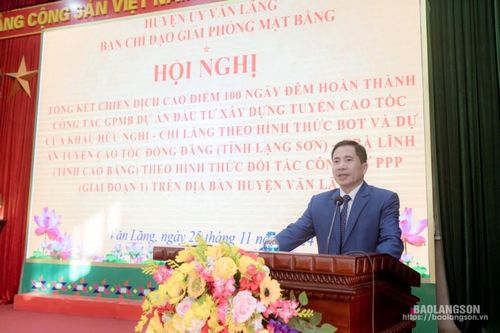 Văn Lãng: Tổng kết chiến dịch cao điểm 100 ngày đêm thực hiện công tác giải phóng mặt bằng các dự án trên địa bàn huyện