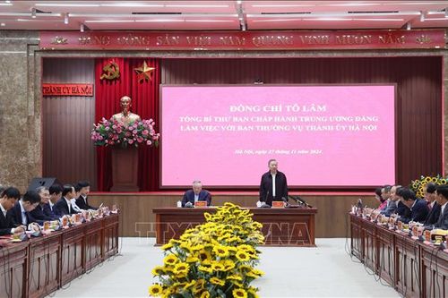 Tổng Bí thư Tô Lâm làm việc với Ban Thường vụ Thành ủy Hà Nội