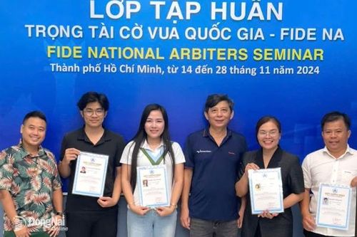 4 thành viên cờ vua Đồng Nai hoàn thành Khóa đào tạo Trọng tài quốc gia