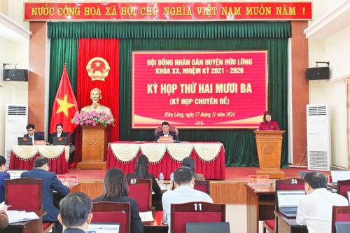 Kỳ họp thứ 23 (kỳ chuyên đề) HĐND huyện Hữu Lũng: Xem xét, quyết nghị 5 nội dung thuộc thẩm quyền