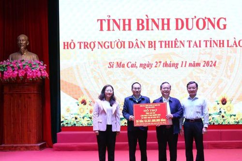 Bình Dương hỗ trợ Lào Cai gần 54 tỷ đồng khắc phục hậu quả thiên tai