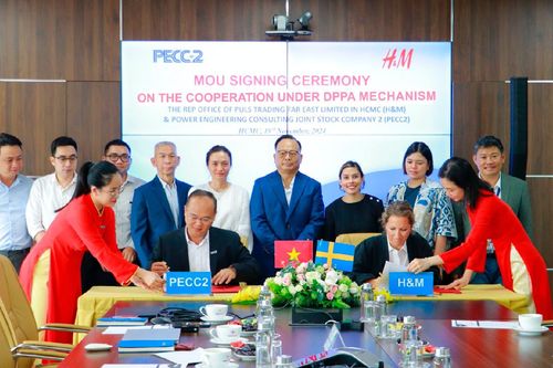 Xây dựng Điện 2 (TV2) bắt tay với H&M Việt Nam thực hiện mua bán điện trực tiếp (DPPA)