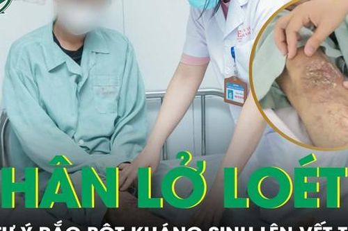 Rắc bột kháng sinh chữa vết thương sau tai nạn, nam thanh niên nhập viện với đôi chân lở loét