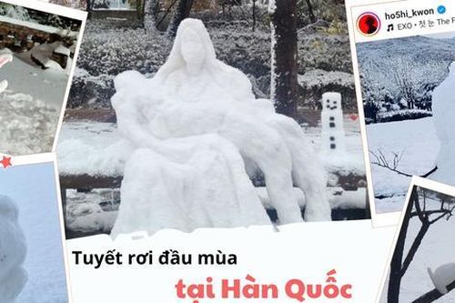 Tuyết đầu mùa đã rơi tại Hàn Quốc, giới trẻ rủ nhau ra đường 'tạo hình' cực phẩm