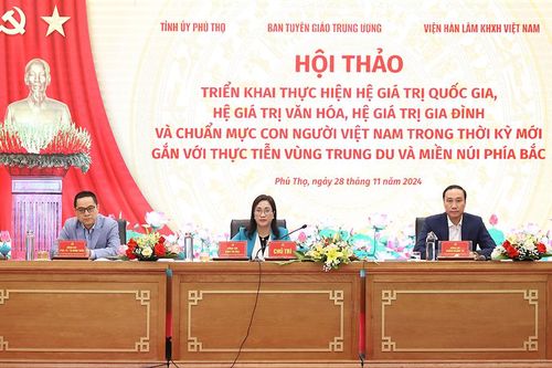 Hội thảo 'Triển khai thực hiện hệ giá trị quốc gia, hệ giá trị văn hóa, hệ giá trị gia đình và chuẩn mực con người Việt Nam trong thời kỳ mới'