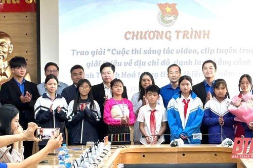Trao giải cuộc thi 'Sáng tác video, clip tuyên truyền, giới thiệu về địa chỉ đỏ, danh lam thắng cảnh tỉnh Thanh Hóa trong thanh thiếu nhi năm 2024'