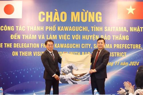 Tìm kiếm cơ hội hợp tác giữa thành phố Kawaguchi và huyện Bảo Thắng