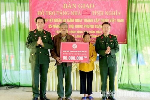 Bệnh viện Trung ương Quân đội 108 hỗ trợ xây dựng nhà tình nghĩa tại Lâm Bình