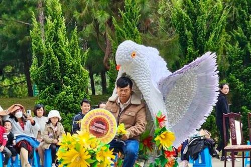 Mãn nhãn với 75 tác phẩm xe đạp hoa làm bằng đồ tái chế ở Đà Lạt