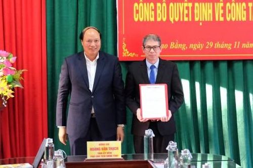 Bổ nhiệm Giám đốc Sở Nông nghiệp và phát triển nông thôn Cao Bằng