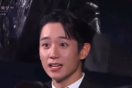 Vẻ hốt hoảng cực đáng yêu của Jung Hae In ở giải Rồng Xanh 2024