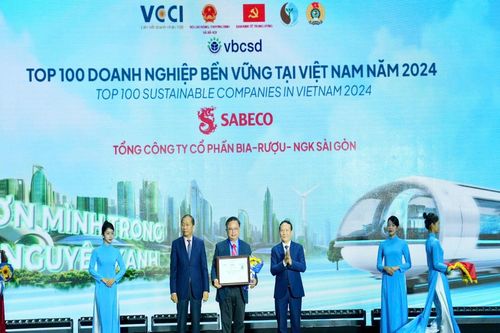 Sabeco tiếp tục vào top 100 doanh nghiệp phát triển bền vững hàng đầu
