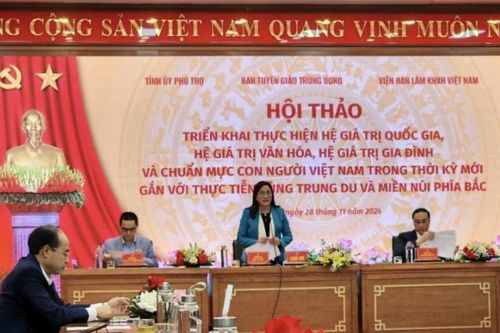Hội thảo triển khai thực hiện hệ giá trị quốc gia, hệ giá trị văn hóa, hệ giá trị gia đình và chuẩn mực con người Việt Nam trong thời kỳ mới