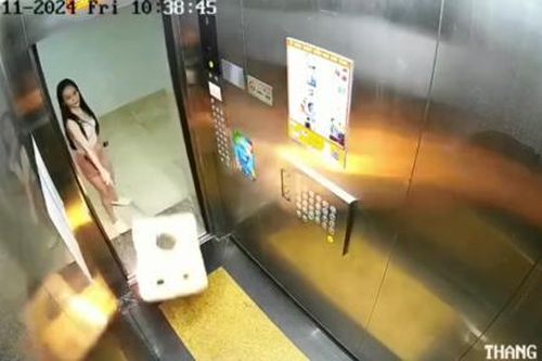 Người phụ nữ đốt tấm vật liệu xốp rồi quăng vào thang máy chung cư Gold Sea