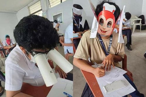 Cười nghiêng ngả trước loạt mũ chống gian lận 'tự chế' của sinh viên