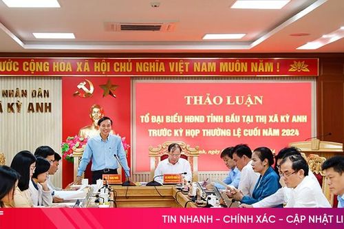 Tổ đại biểu HĐND tỉnh bầu tại TX Kỳ Anh thảo luận trước Kỳ họp thứ 23