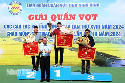 Trao thưởng Giải Quần vợt các câu lạc bộ tỉnh Ninh Bình lần thứ 18