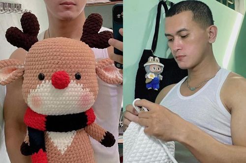 Chàng trai Đà Nẵng cơ bắp lực lưỡng có tài móc len cực khéo