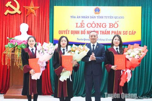 Tòa án nhân dân tỉnh bổ nhiệm 3 thẩm phán sơ cấp