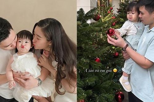 Con gái Đỗ Mỹ Linh đáng yêu bên bố