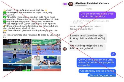 Người phụ nữ bị lừa khi đăng ký khóa học Pickleball cho con trên mạng