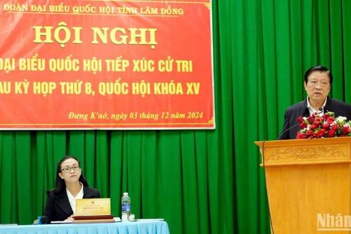 Trưởng Ban Nội chính Trung ương Phan Đình Trạc tiếp xúc cử tri Lâm Đồng