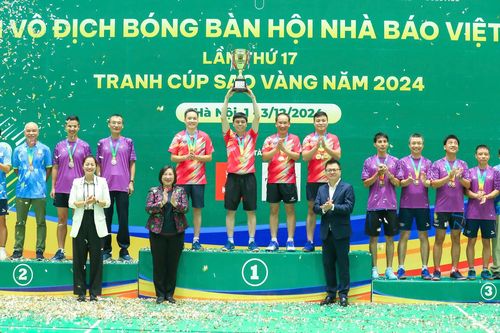 Bế mạc Giải vô địch Bóng bàn Hội Nhà báo Việt Nam lần thứ 17 - Tranh cúp Sao Vàng 2024