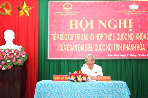 Đại biểu Quốc hội tỉnh tiếp xúc cử tri huyện Vạn Ninh và thị xã Ninh Hòa