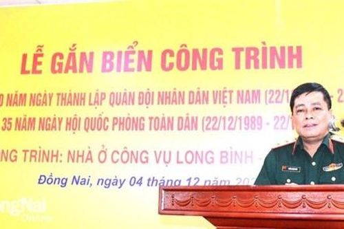 Tổng cục kỹ thuật gắn biển công trình nhà ở công vụ tại Đồng Nai