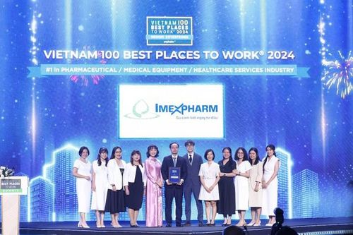 Imexpharm được vinh danh Top 1 môi trường làm việc tốt nhất ngành dược Việt Nam 2024