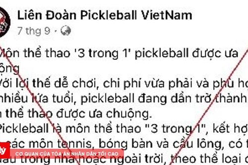 Cảnh báo fanpage giả mạo 'Liên đoàn Pickleball Việt Nam' có dấu hiệu lừa đảo