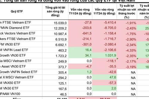 Vốn ETF rút ròng 20,3 nghìn tỷ đồng chủ yếu do hiệu suất kém tại Việt Nam?