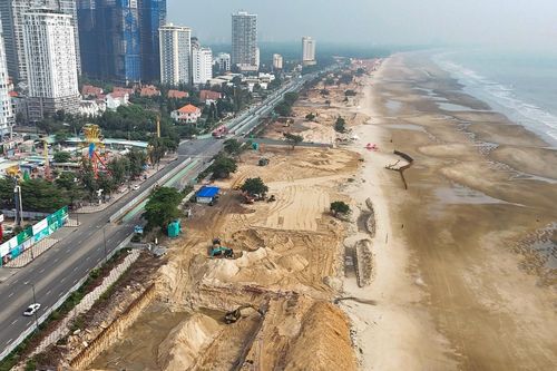 Cận cảnh mặt tiền Bãi Sau Vũng Tàu sau hơn 1 tháng khởi công chỉnh trang