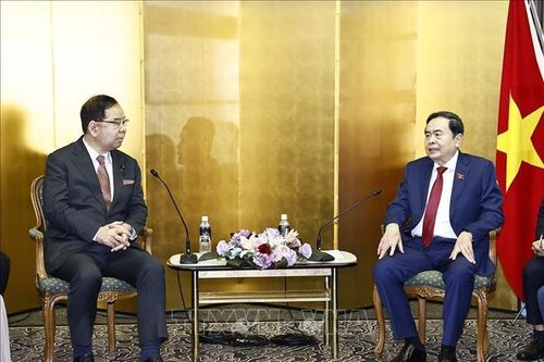 Chủ tịch Quốc hội Trần Thanh Mẫn tiếp Chủ tịch Đảng Cộng sản Nhật Bản Shii Kazuo
