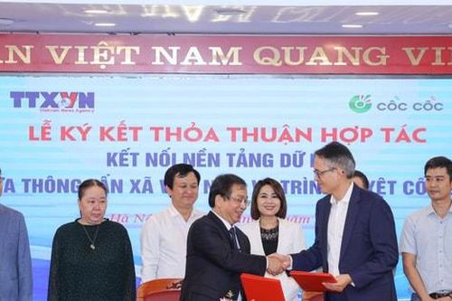 Thông tấn xã Việt Nam và Cốc Cốc hợp tác kết nối nền tảng dữ liệu