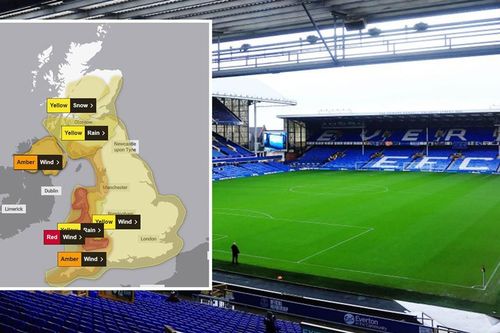 Hoãn trận Everton vs Liverpool vì siêu bão