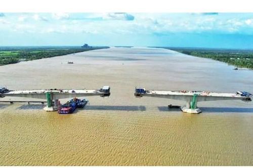 Cận cảnh cầu Đại Ngãi 2 nối Trà Vinh - Sóc Trăng trước ngày hợp long