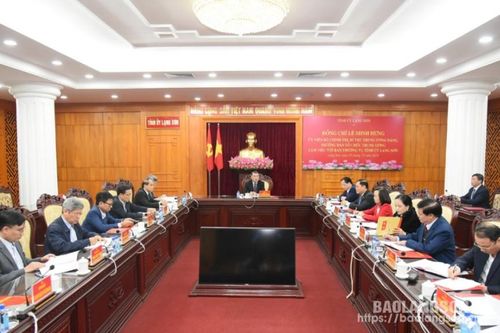 Đồng chí Lê Minh Hưng, Ủy viên Bộ Chính trị, Bí thư Trung ương Đảng, Trưởng Ban Tổ chức Trung ương làm việc với Ban Thường vụ Tỉnh ủy Lạng Sơn