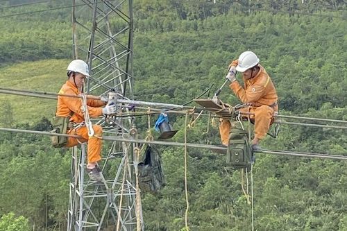 Đường dây 500kV mạch 3 hoàn thành sớm theo tinh thần 'vượt nắng, thắng mưa' và '3 ca, 4 kíp'
