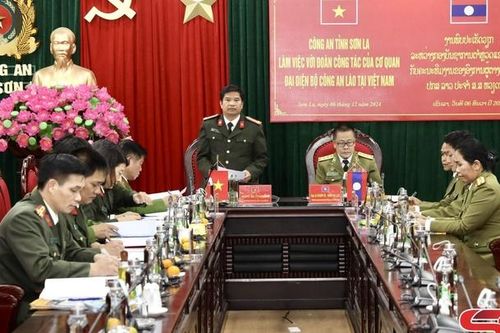 Đoàn công tác của Cơ quan đại diện Bộ Công an Lào tại Việt Nam thăm và làm việc tại Công an tỉnh Sơn La