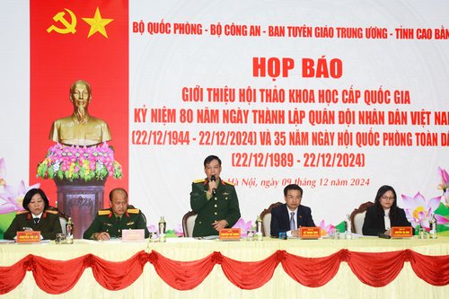 Họp báo Hội thảo Khoa học cấp quốc gia, kỷ niệm 80 năm Ngày thành lập Quân đội nhân dân Việt Nam