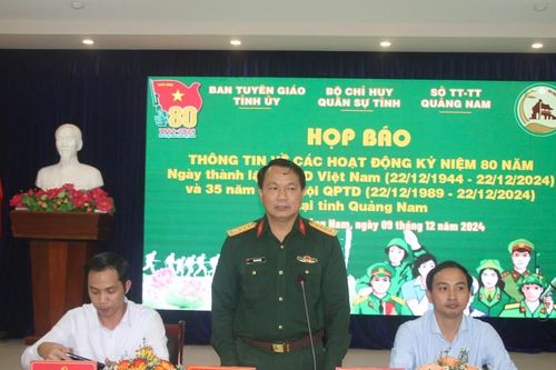 Quảng Nam tổ chức nhiều hoạt động ý nghĩa nhân 80 năm ngày thành lập QĐND Việt Nam
